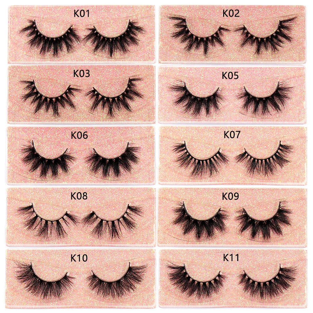 FOXESJI 3Pairs 3D Mink Lashes Fluffy Wispy Soft Corss Mink Fake Eyelashes Reusable Lash Extension Thick False Eyelashes Makeup
