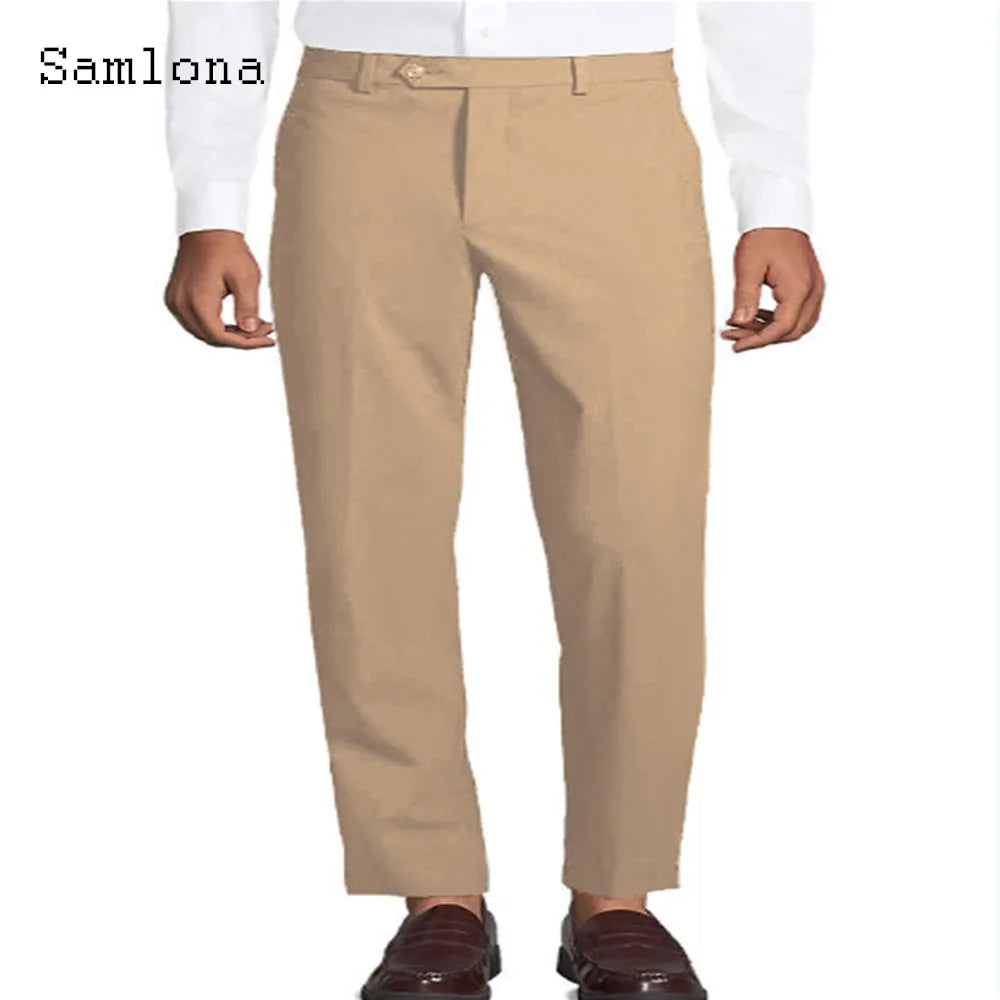 Solid White Formal Suit Pants
