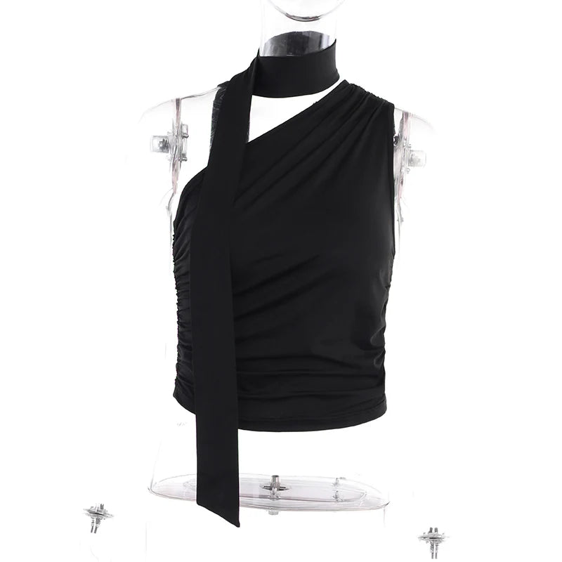 Women’s Backless Halter Crop Top – Sexy Off‑Shoulder Y2K Sleeveless Summer Tank for Club & Casual Wear