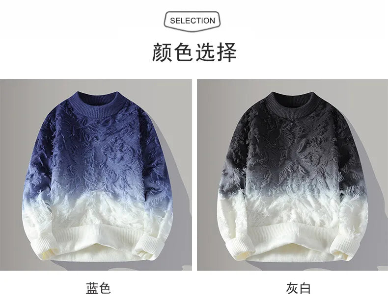 2024 Winter Sweaters for male men thick O-neck sweater men Student youth sweaters autumn Men's wool Casual Knitwear Pullover