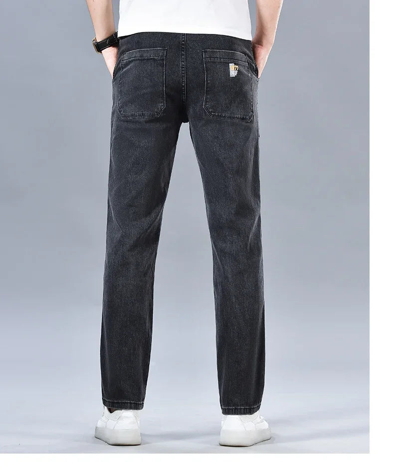 Multi‑Pocket Stretch Denim Jeans