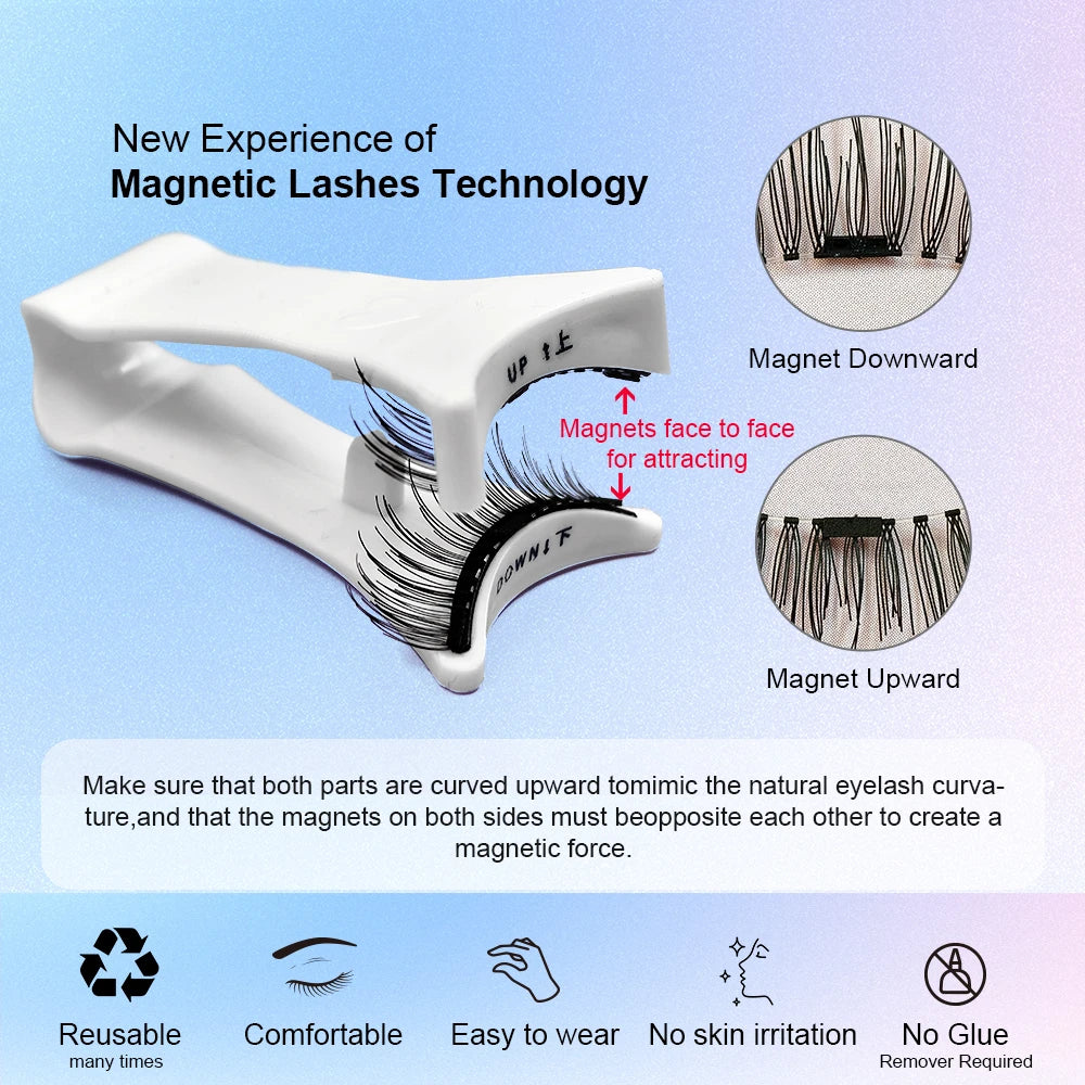 Magnetic Eyelashes Set – Reusable No‑Glue Lashes with Magnetic Tweezers for Easy, Natural Glam
