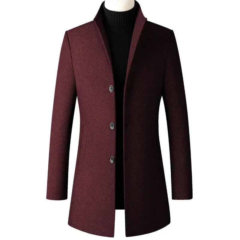 TFETTERS Brand Trench Coat Korean Fashion Business Casual Stand Collar Long Jackets for Men 2026 Autumn Windbreaker Winter Coats