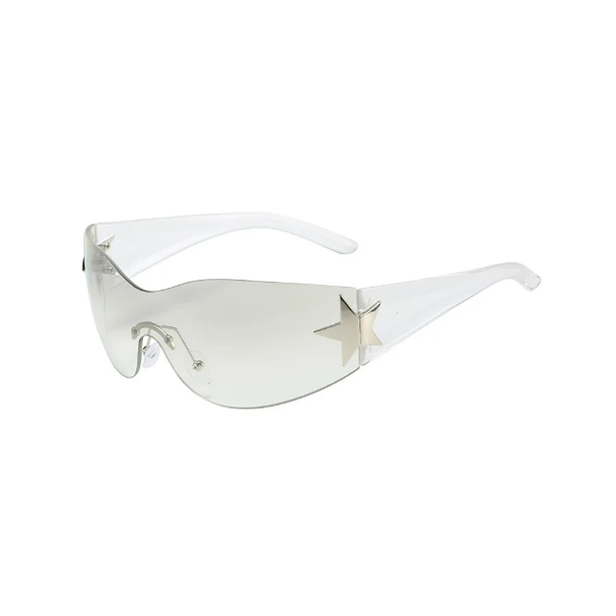 New Women's Rimless Star Decoration Integrated Y2K Hot Girl Style Hip Hop Fashion Sunglasses Beach Party Glasses Men