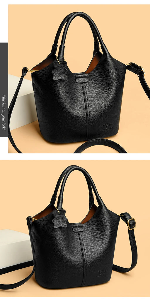 Soft Leather Handbags for Women Vintage Shoulder Bag Luxury Designer Ladies Large Capacity Bags Sac A Main