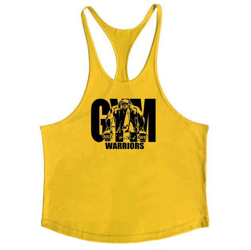 Men’s Bodybuilding Y‑Back Tank Top – Cotton Breathable Gym Muscle Vest, Fitness Workout Sleeveless Shirt