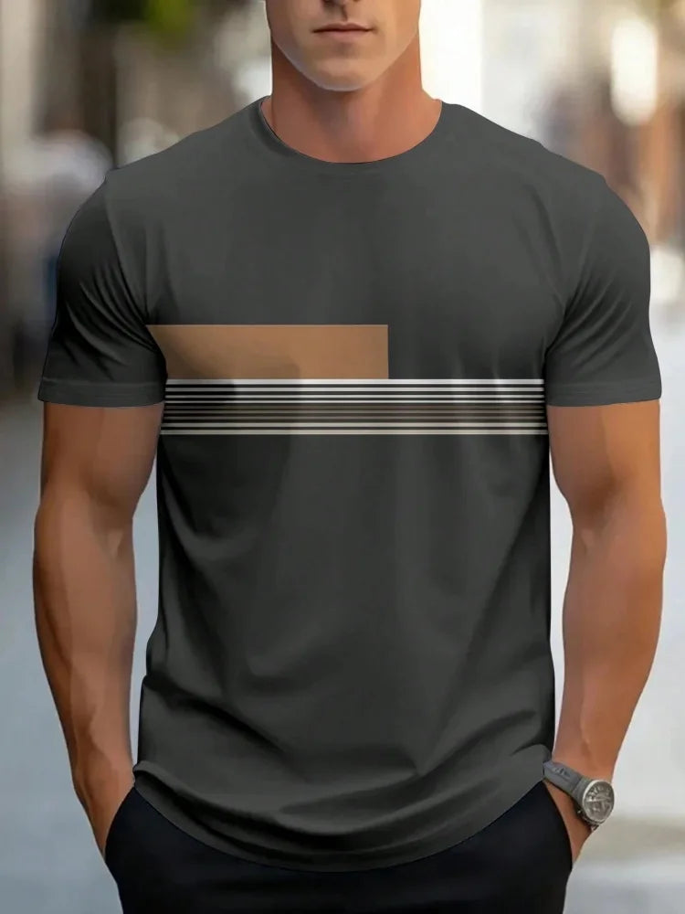 Men’s Oversized Letter‑Print T‑Shirt – Summer Loose Fit Sports Casual Short Sleeve Top