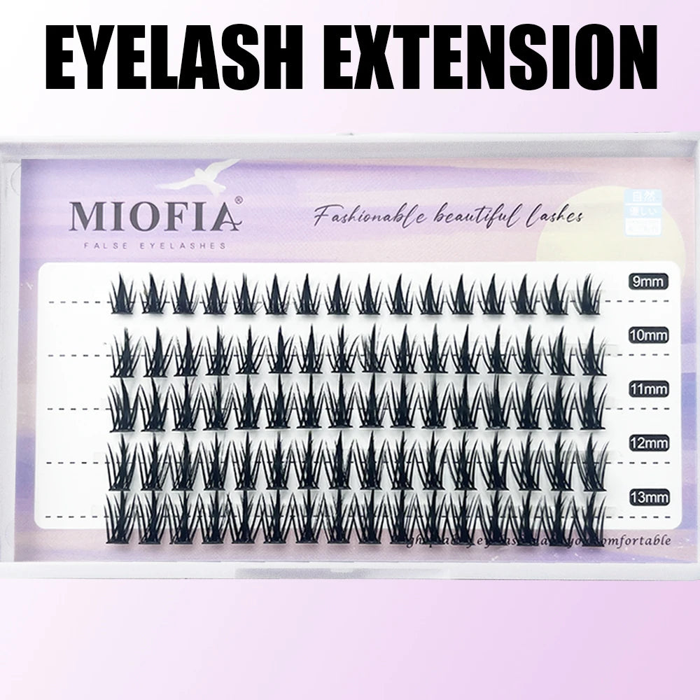 20D L‑Type Cluster Eyelash Extensions – 3D Natural Russian Volume Fans (60 Bundles per Box)