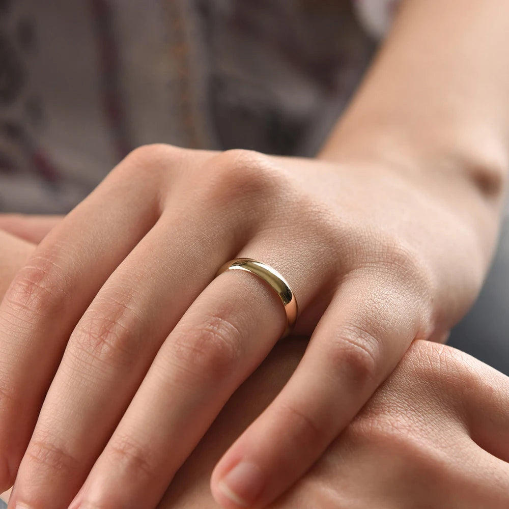 eManco Simple Stainless Steel Women's Rings Gold-plated Round Ring Girl's Jewelry Gift Factory Outlet