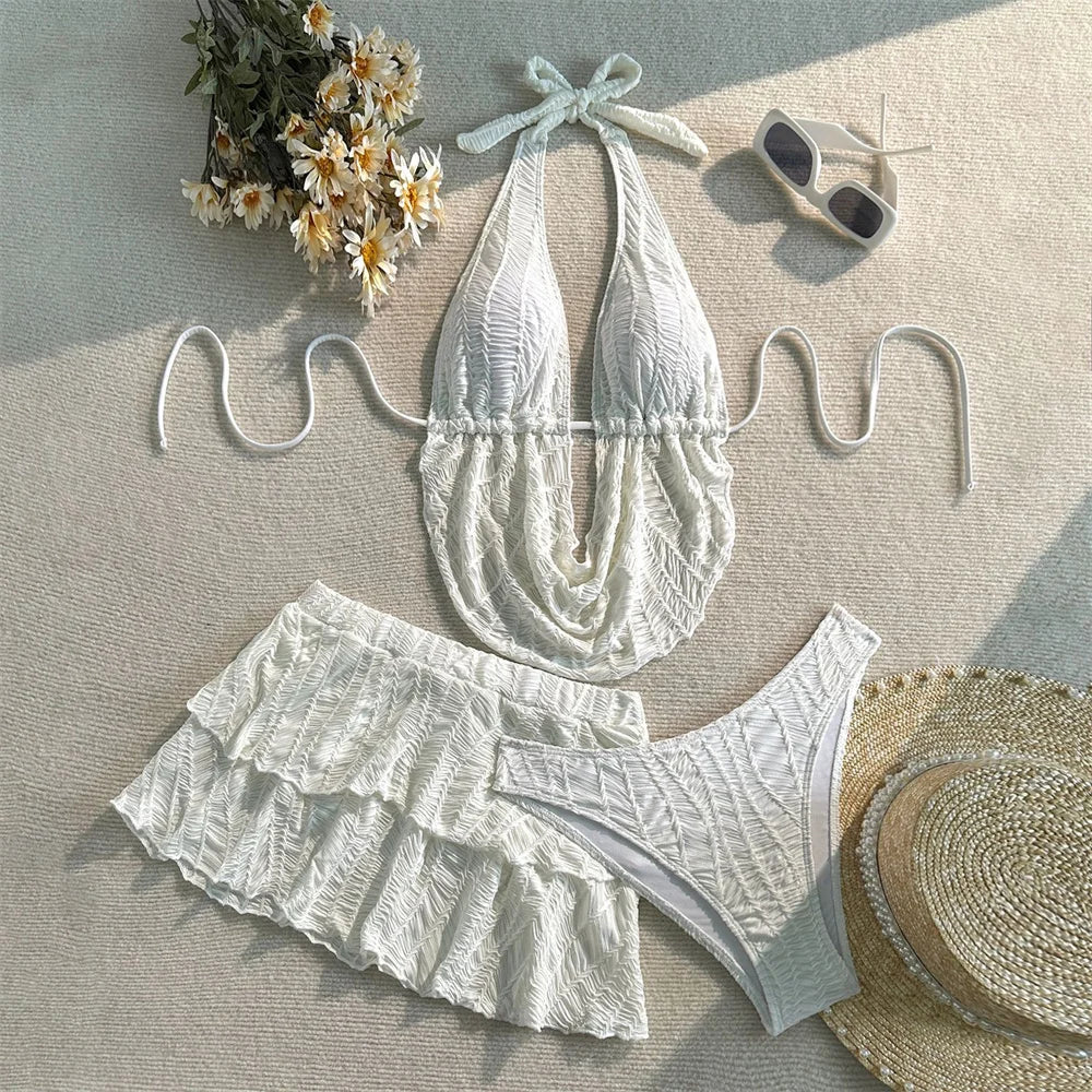 Sexy Push‑Up Backless Bikini Set