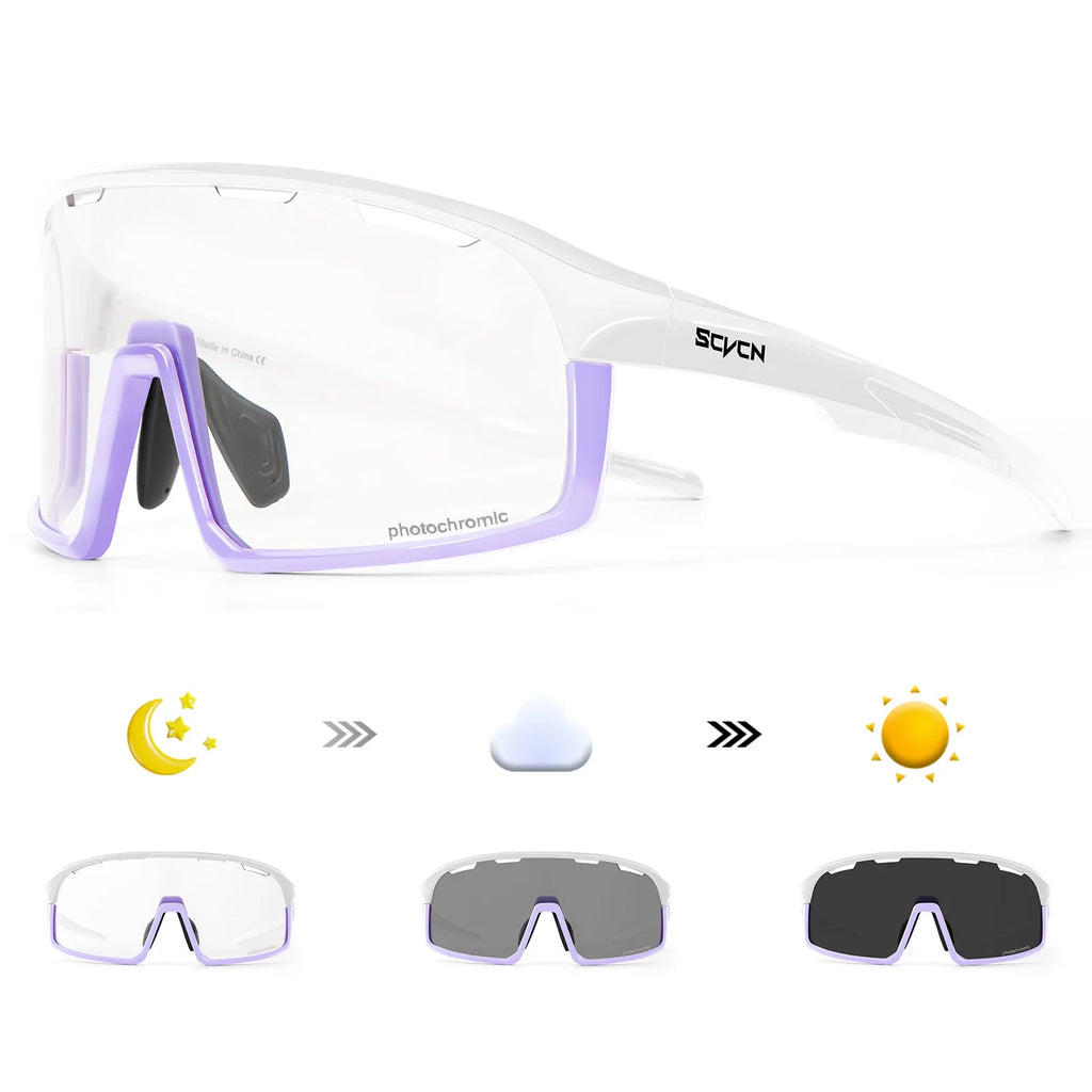 Scvcn Photochromic Mountaineering Sunglasses Outdoor Hiking Sports Glasses for Men's Cycling Sunglasses Leisure Travel Goggles