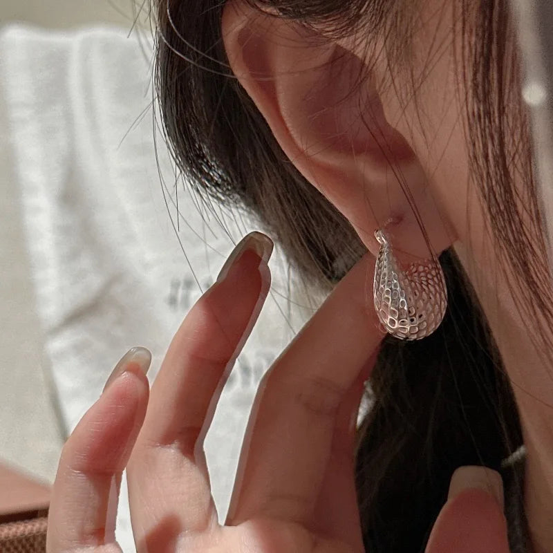 Women’s 925 Sterling Silver Vintage Web Earrings – Hypoallergenic Trendy Big Statement Party Jewelry925 Sterling Silver Vintage Earrings For Women Trendy Simple Big Web Earring Jewelry Prevent Allergy Party Accessories