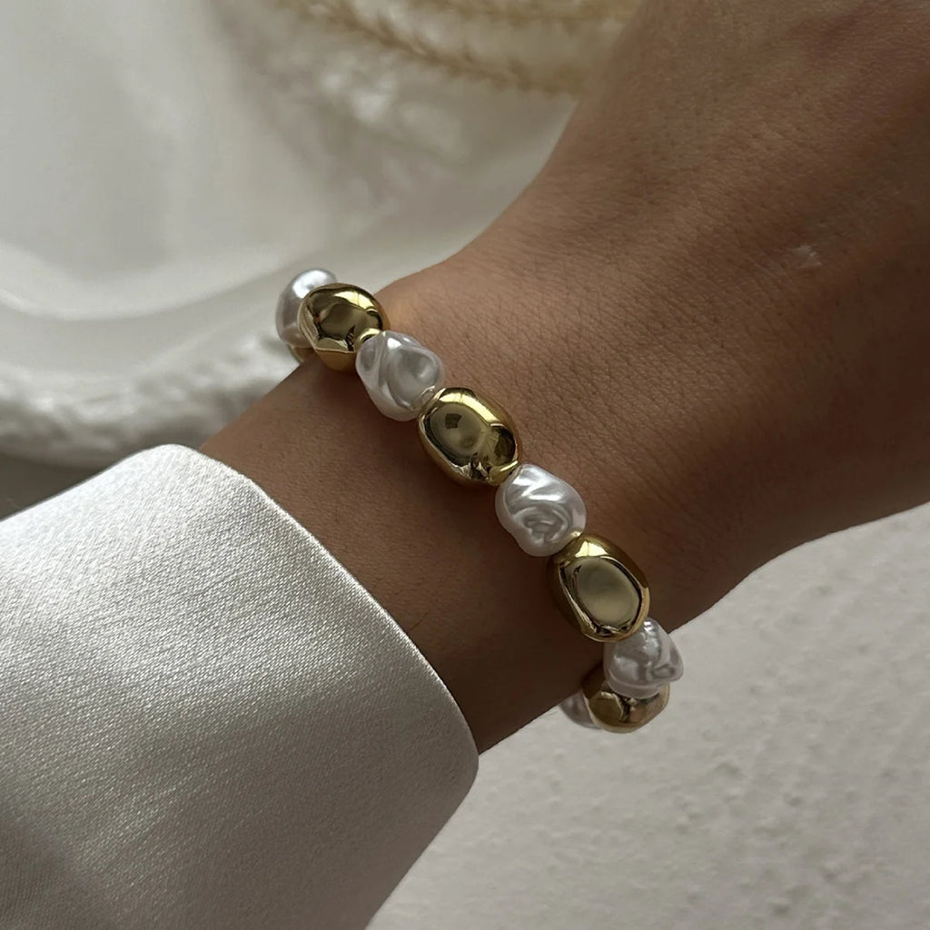 Vintage Metal Wave Twist Irregular Chunky Cuff Bracelet