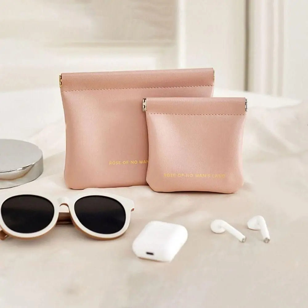 Fashion Simple Lipstick Makeup Bag – Portable Mini PU Cosmetic Organizer & Travel Storage Pouch