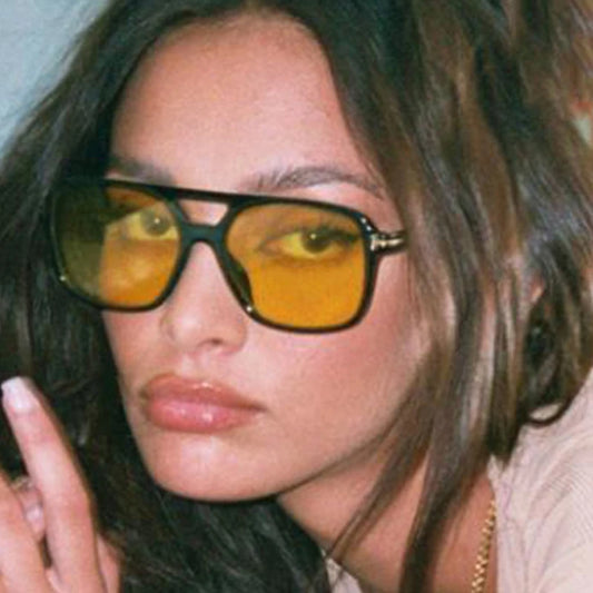 Classic Oversized Pilot Sunglasses Women Retro Vintage Double Bridge Big Sun Shades Glasses Unisex Outdoor UV400 Driving Eyewear