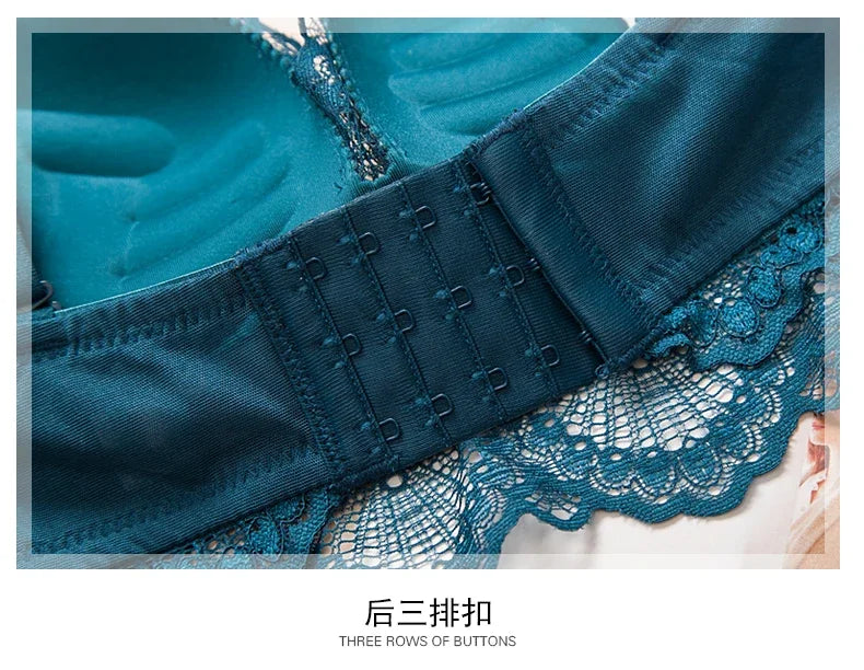 Sexy Push Up Bra Lingerie Set - Comfortable Wireless Lace Underwear, Massage Palm Cup for Lift, 75C/80C/85C