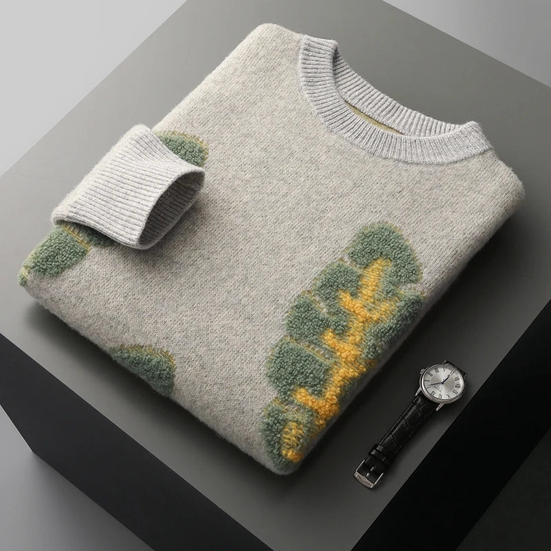 Jacquard Cashmere Merino Wool Sweater