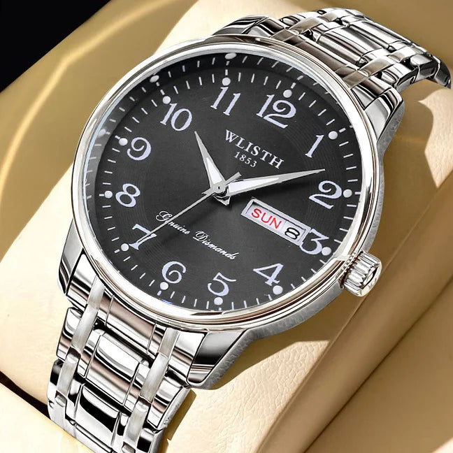 Quartz Watch Digital Elderly Professional Night Light Watch Calendar Waterproof Gift Watch