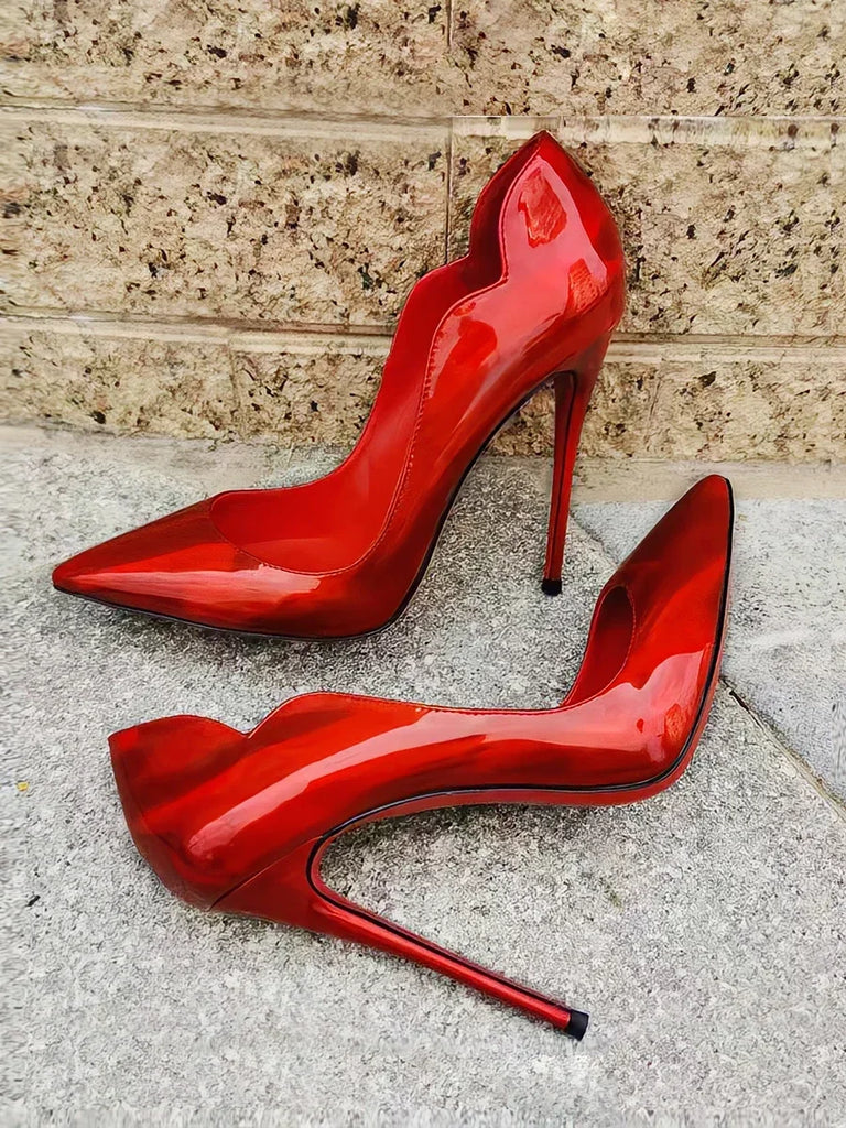 Black Extra‑Thin 12cm High Heels – Women’s Professional Shallow‑Mouth Stiletto Pumps