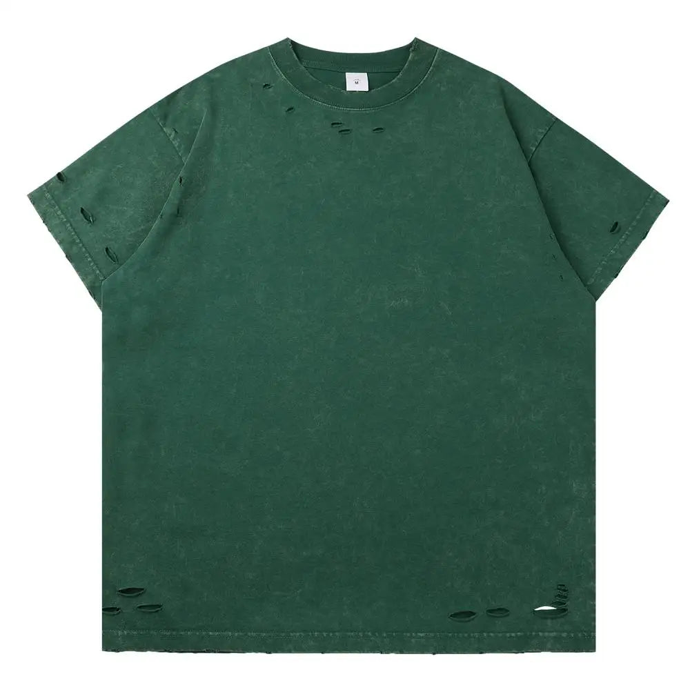 Men’s Heavy Thick Ripped Oversized T‑Shirt