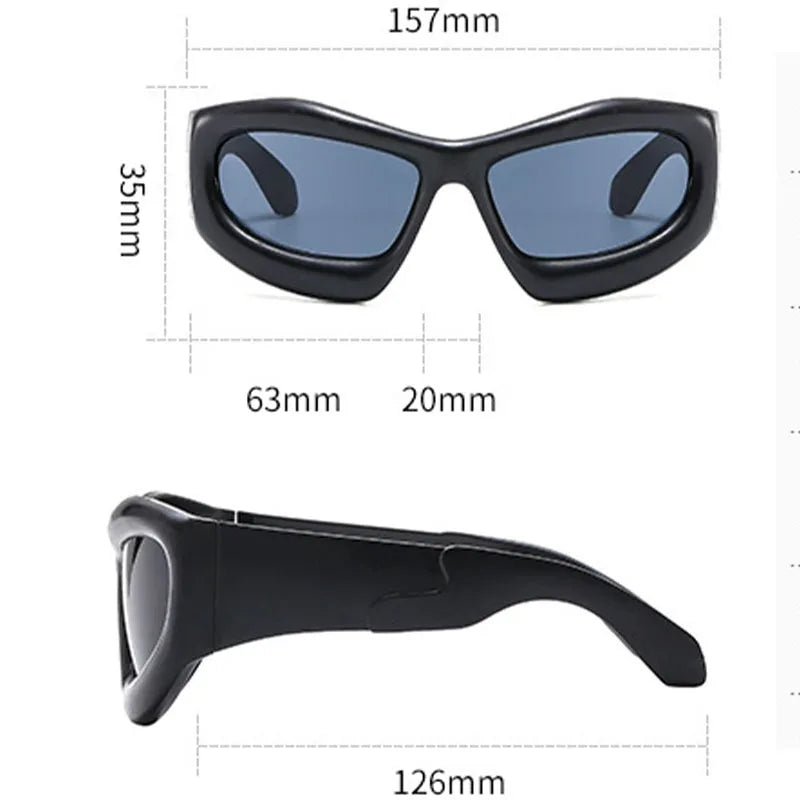 New Women's Fashion Y2K Sunglasses Men and Women Trendy Hip-Hop Sun Glasses Outdoor Sports Cycling Eyewear UV400 Gafas De Sol