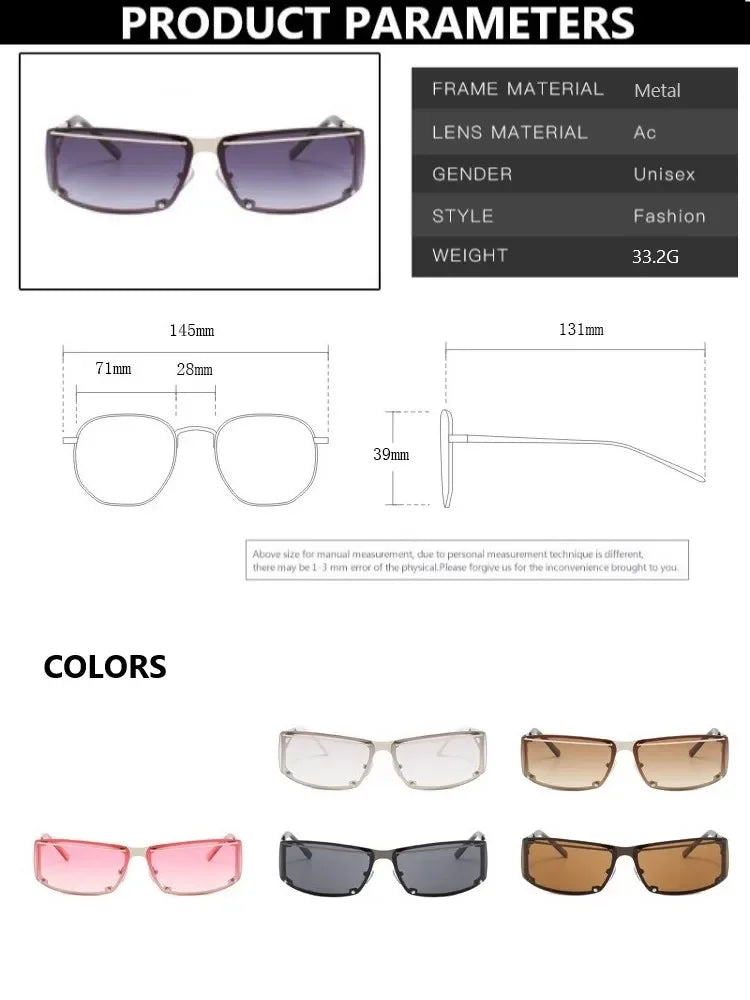 Steam Punk Sunglasses Men Fashion Brand Designer Y2k Gradient Goggle Sun Glasses Men Shades for Women Eyewear Mirror Eyeglasses