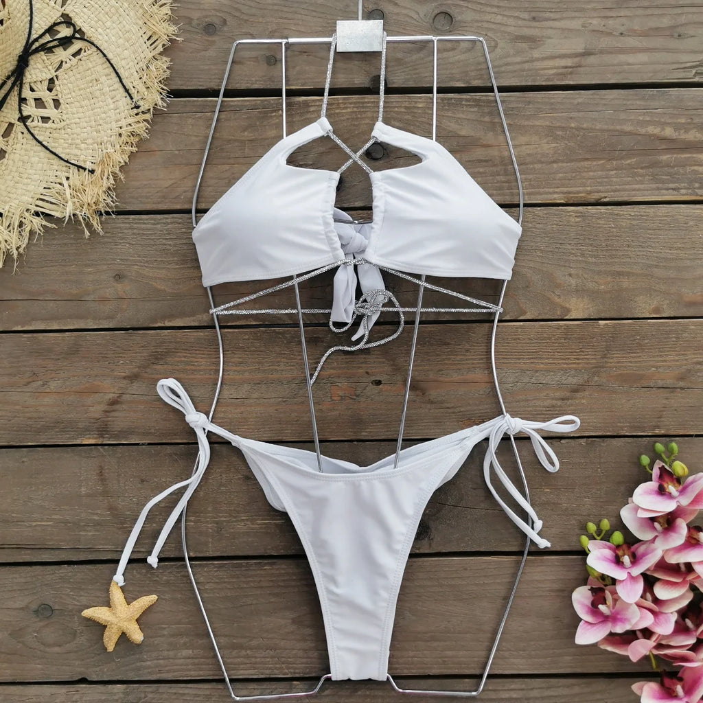 Women’s 2026 Brazilian High‑Waist Push‑Up Bikini – Solid & Printed Two‑Piece Swimsuit