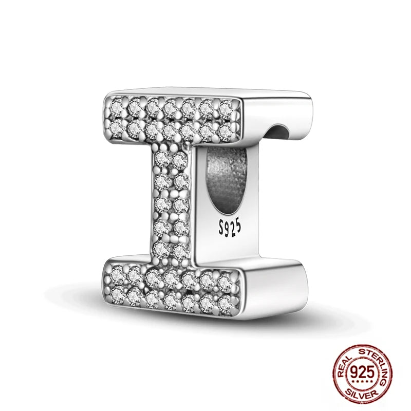 Fit Pendant Original Bracelets Charms Plata De Ley 925 Silver 26 A-Z Alphabet Letters Charm Beads For Women DIY Birthday Jewelry