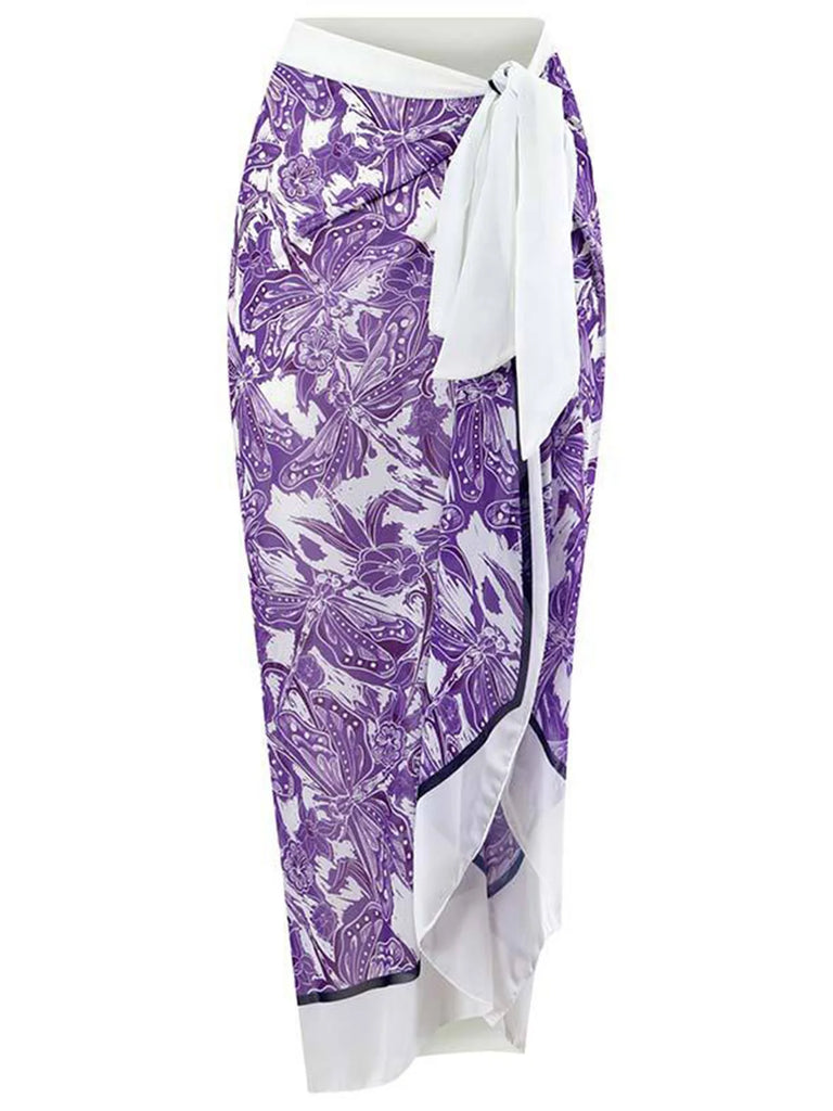 S- XL Printed Underwired Female Swimsuit High Waist Bikini Women Swimwear Three-pieces Bikini set Bather Bathing Suit Swim V4106