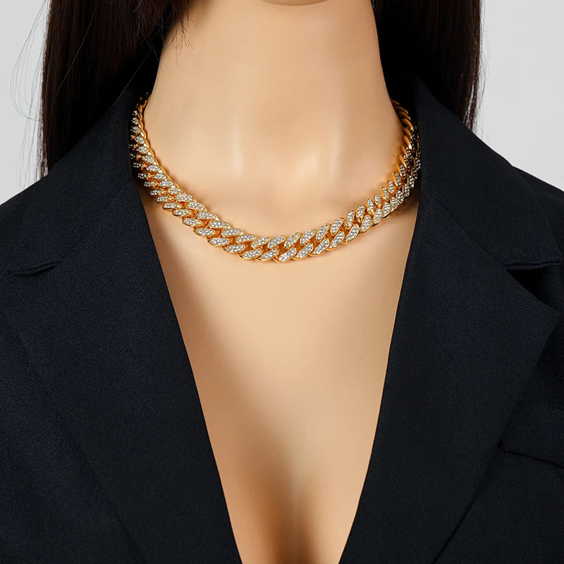 EILIECK 316L Stainless Steel White Chain Necklace For Women Girl Fashion New Party Gift Thick Neck Chain Waterproof Jewelry