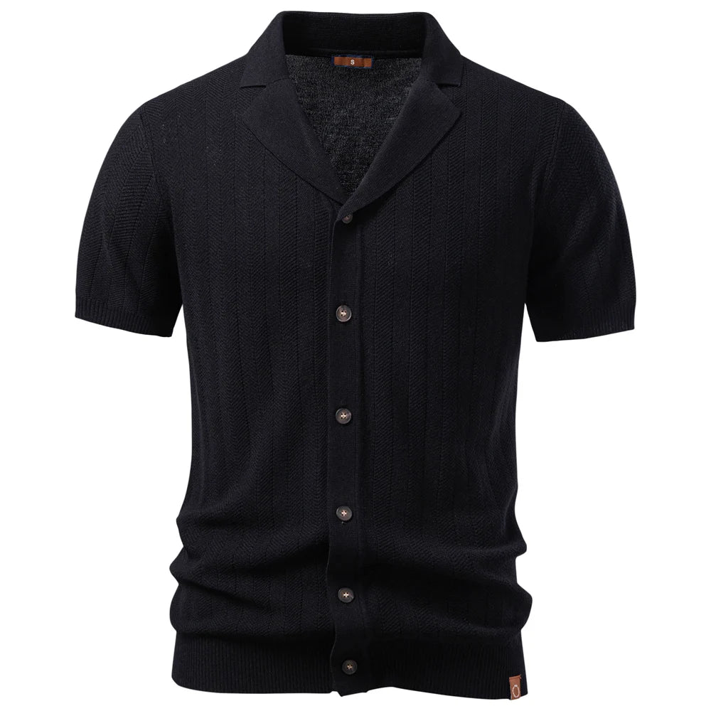 Men's Summer Business Polo Shirt Ice Silk Solid Color Short Sleeve Button Design Cool Touch Breathable Daily Wear