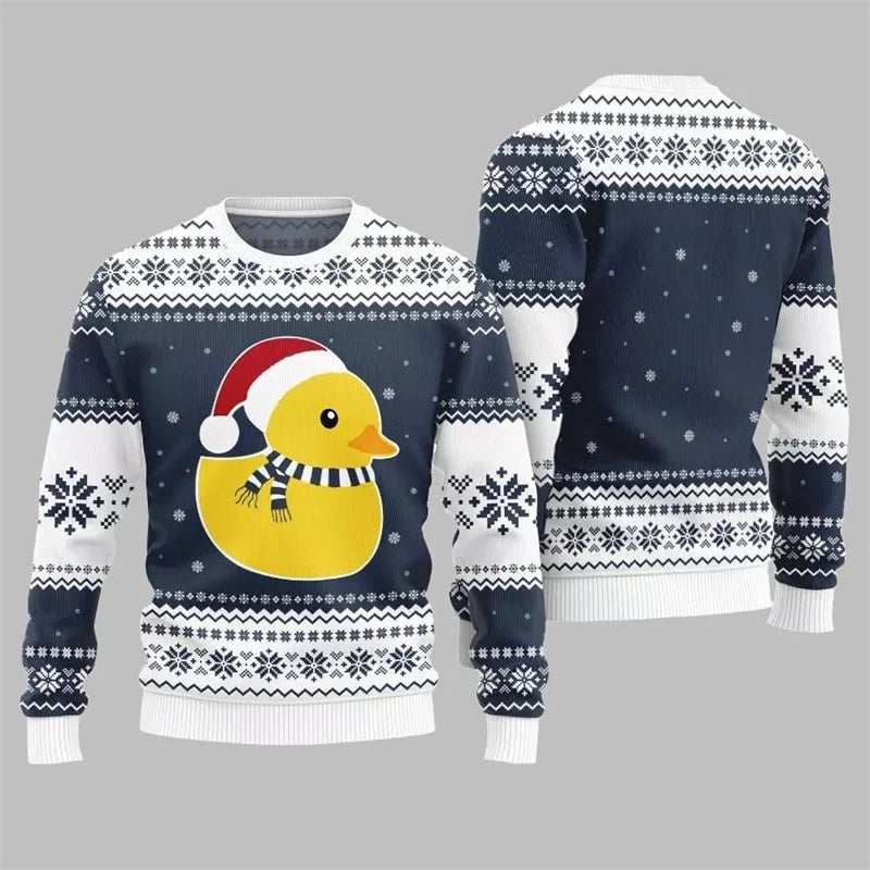 Cute 3D Print Holiday Sweatshirt