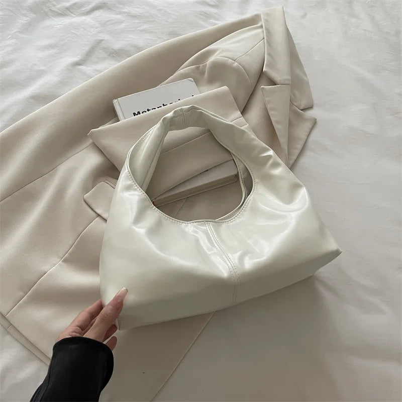 Fashion Leather Underarm Bags Women Temperament Clutch Handbags Shoulder Bag Ladies Trendy Simple Female Vintage Totes Hobos Bag