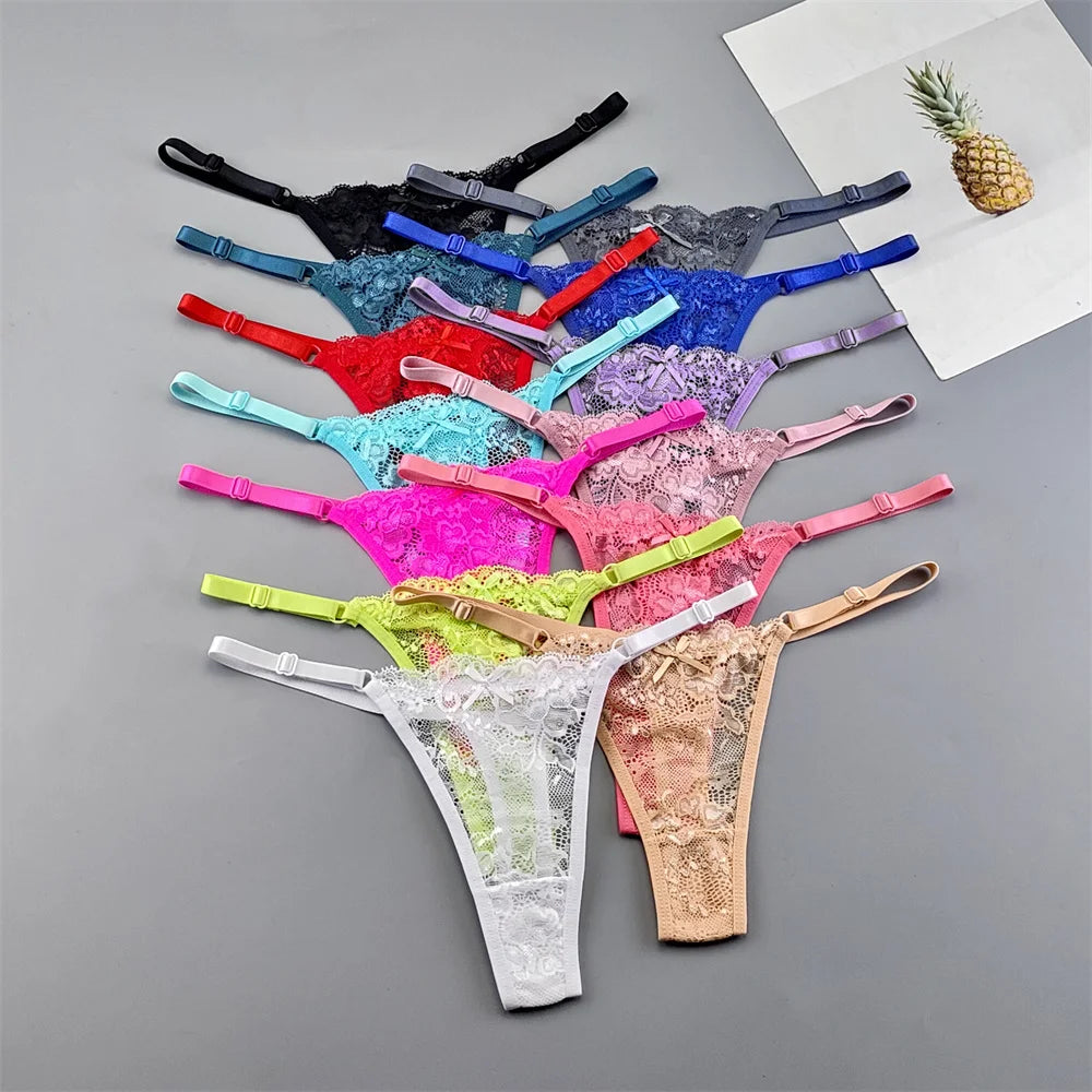 5‑Pack Lace Adjustable Thongs