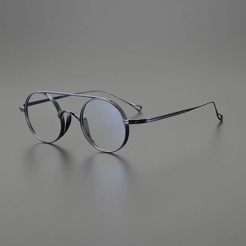 Vintage Pure Titanium Eyeglasses Frame Men Retro Round Pilot Glasses Frame Women Japan Luxury Brand Designer Small Face Eyewear