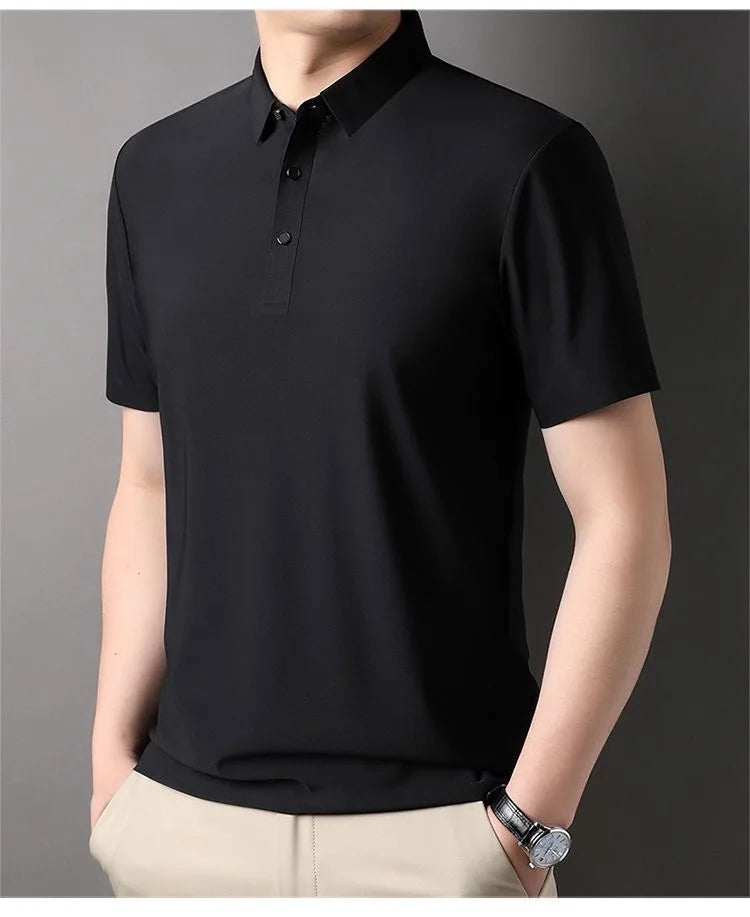 Ice Silk Short‑Sleeve Polo Shirt