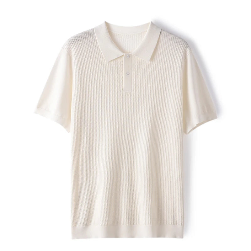 🧵 Summer Men’s Mulberry‑Silk Polo