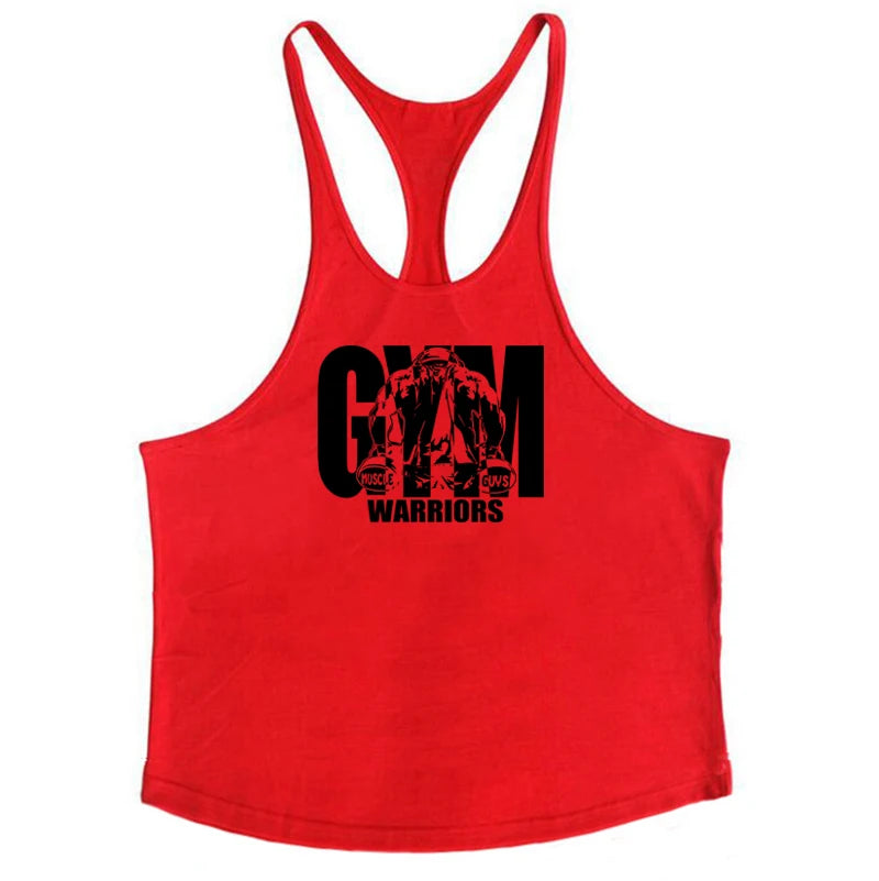 Men’s Bodybuilding Y‑Back Tank Top – Cotton Breathable Gym Muscle Vest, Fitness Workout Sleeveless Shirt