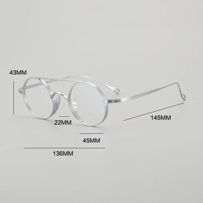 Vintage Pure Titanium Eyeglasses Frame Men Retro Round Pilot Glasses Frame Women Japan Luxury Brand Designer Small Face Eyewear