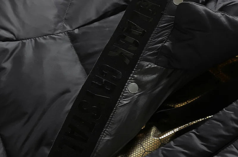 Winter New Men Warm Thick Long Down Jacket Coat Mens Hooded Waterproof Black Gold Puffer Jacket Men Casual Windproof Parkas Male