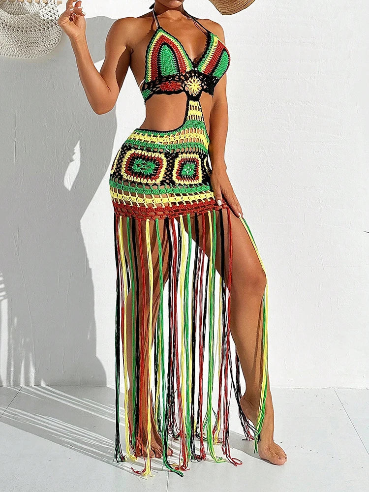 Boho‑Chic Crochet Beach Cover‑Up