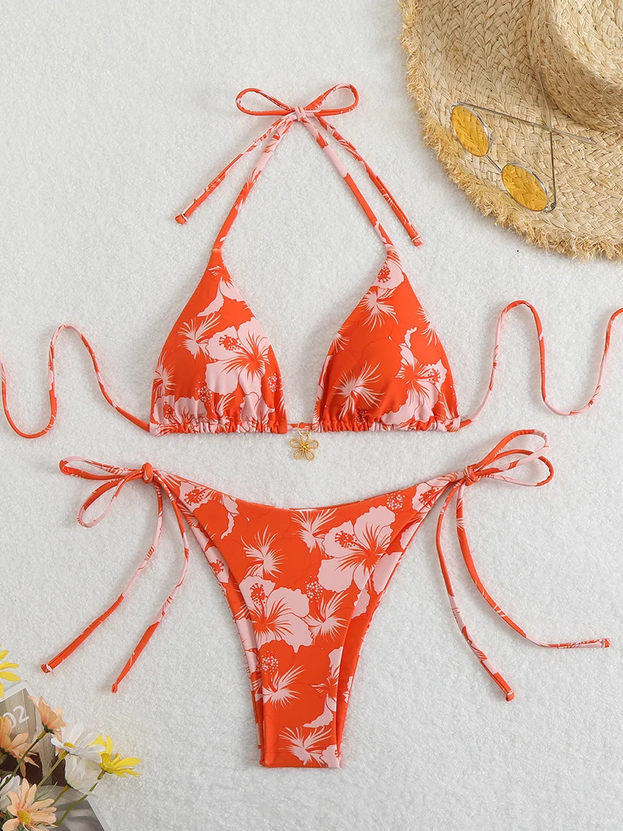 Trendy Two‑Piece Thong Swimsuit