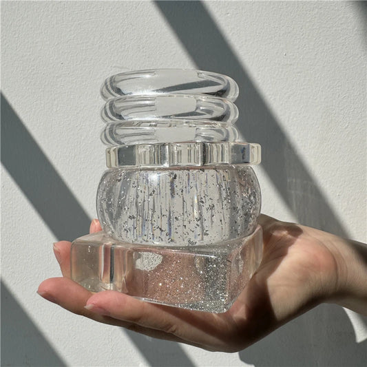 HUANZHI Vintage Transparent Resin Geometric Bangle