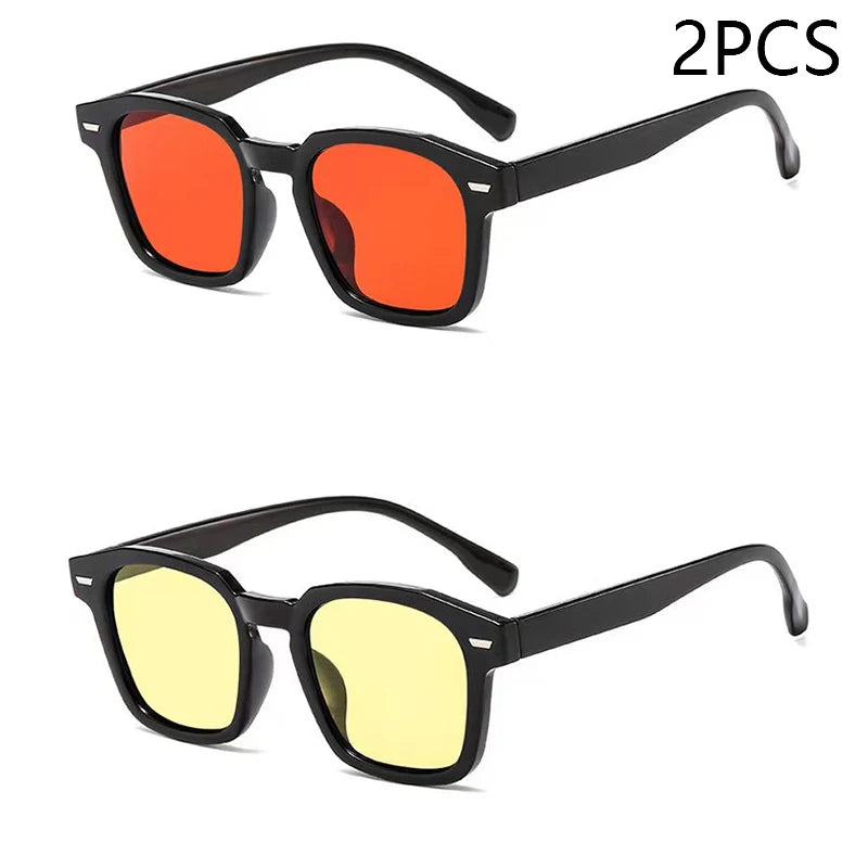 New Unisex Rectangle Vintage Sunglasses 2023 Fashion Design Retro Sun Glasses Female Lady Eyeglass Cat Eye Casual Goggles UV400