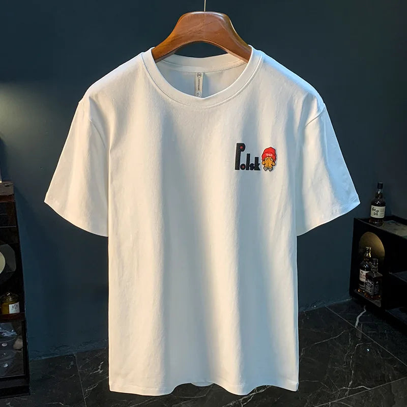 Short sleeved T-shirt with men's printed half sleeves, loose and comfortable, versatile and trendy clothes