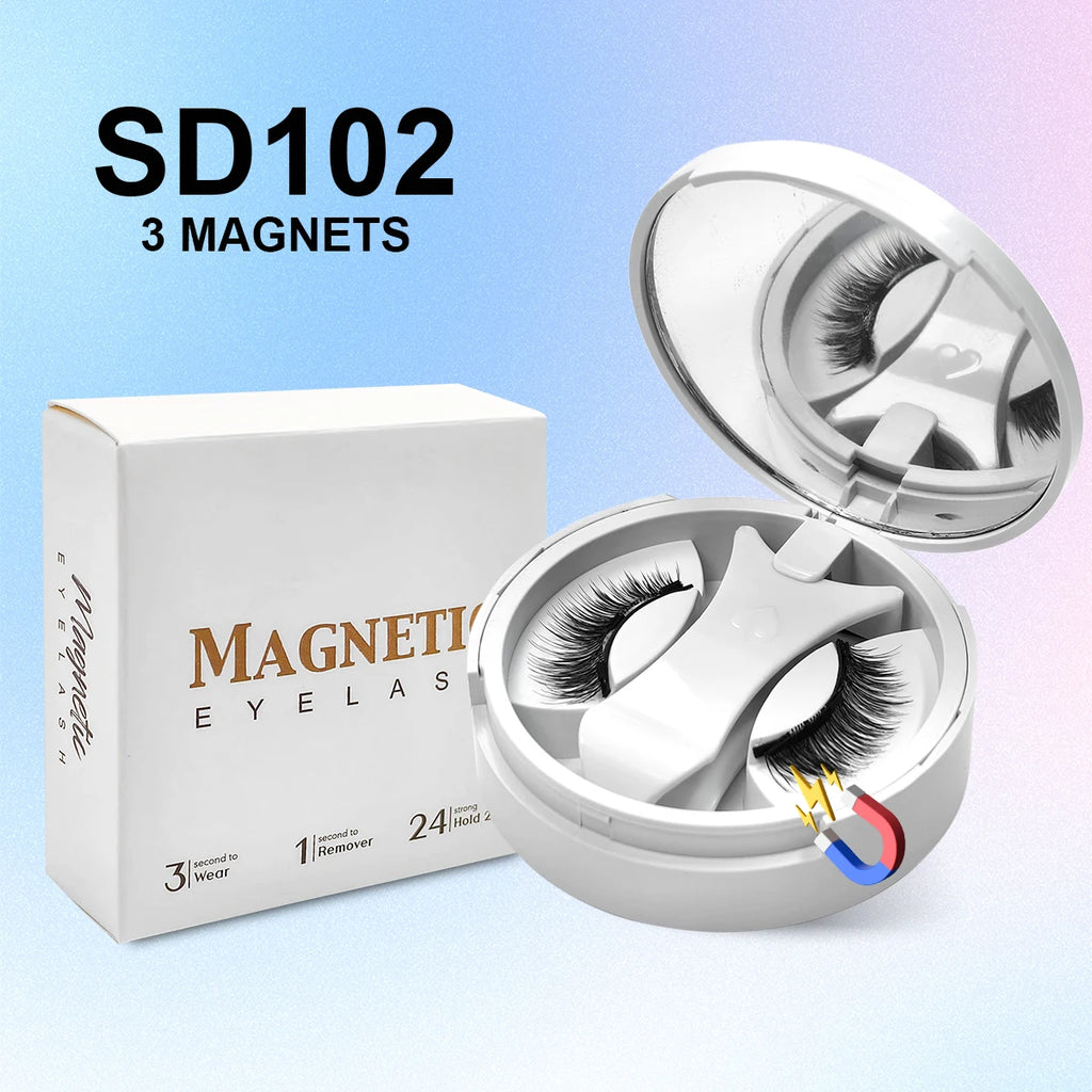 Magnetic Eyelashes Set – Reusable No‑Glue Lashes with Magnetic Tweezers for Easy, Natural Glam
