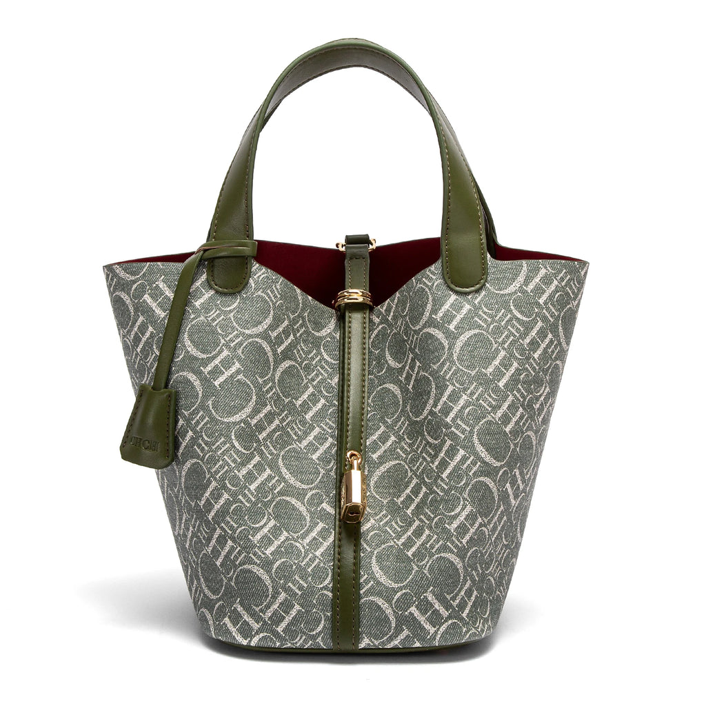 CHCH Women's Tote Bag 2024 New Large Capacity Basket Bag Classic Copper Lock Commuter Women's Bag