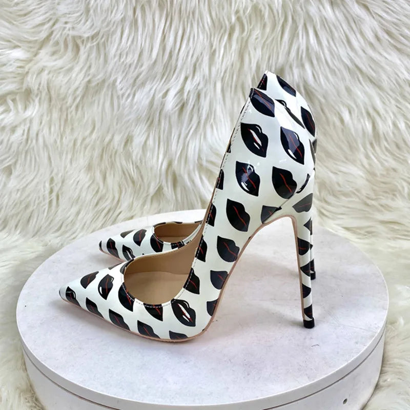 Women’s Sexy Color‑Blocked Lips High Heels