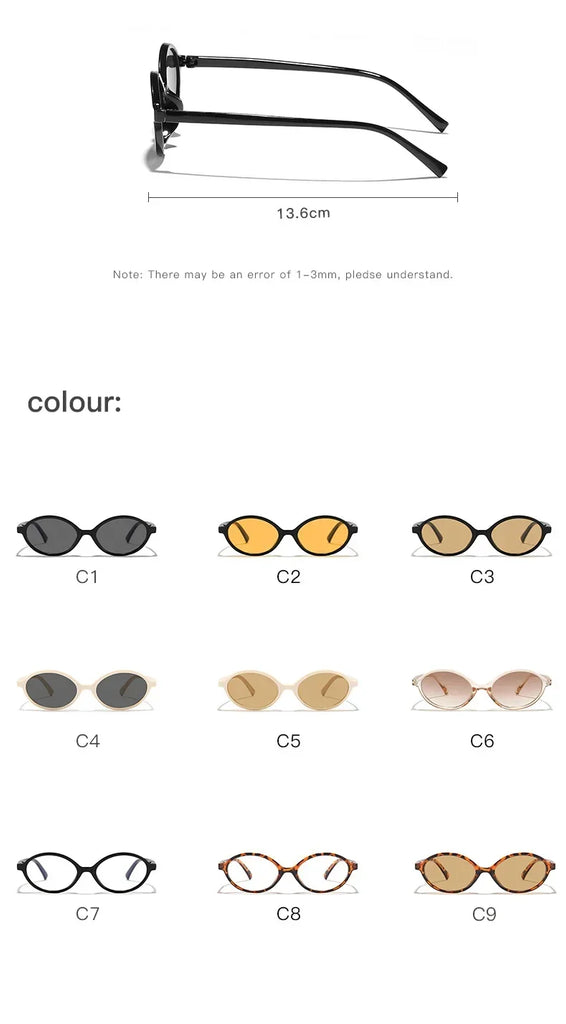2024 Trend Oval Sunglasses — Unisex Elliptical Small‑Frame UV‑Protection Ultra‑Light Eyewear