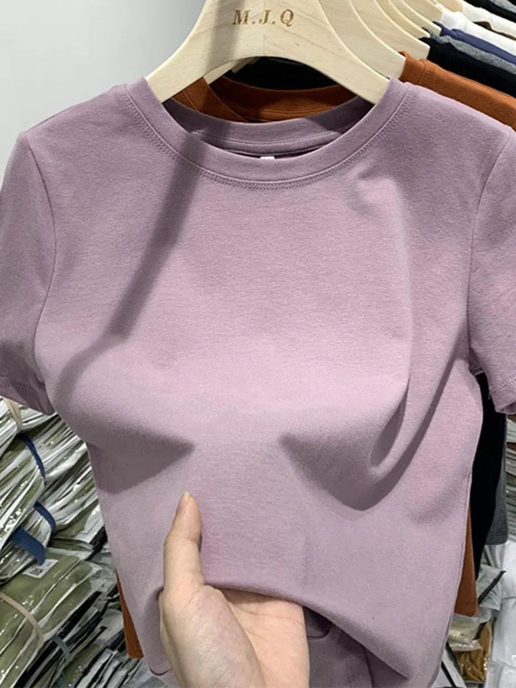 Women’s Y2K Short‑Sleeve T‑Shirt – Trendy Spring Tee for Girls & Women